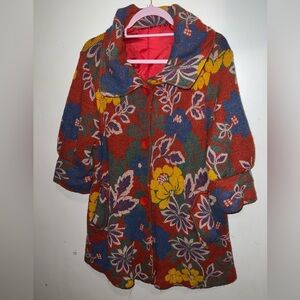 Beautiful FLoral BOHO Button Front Jacket